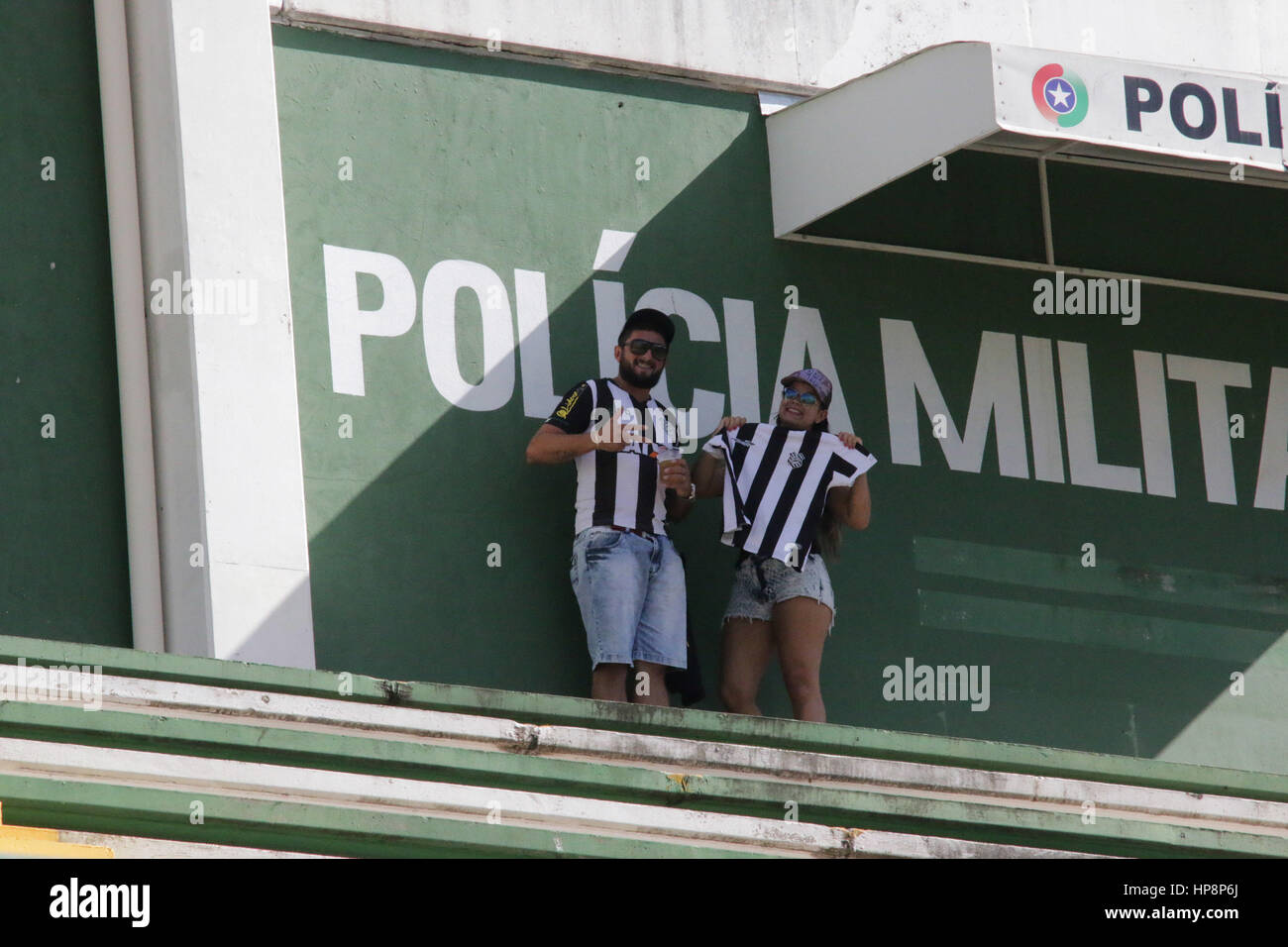 CHAPEC', SC - 19.02.2017: CHAPECOENSE X FIGUEIRENSE - ventilatori che onorano il loro gioco oggi tra 19-02 x Chapecoense Figueirense. (Foto: Mafalda premere//Fotoarena) Foto Stock