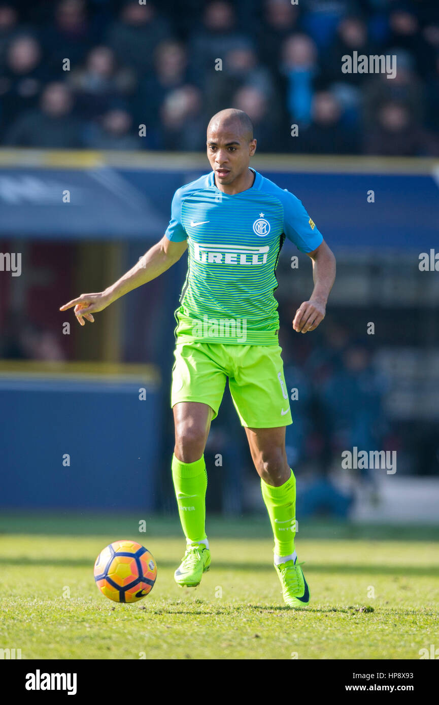 Bologna, Italia. 19 Feb, 2017. Joao Miranda (Inter) Calcio/Calcetto : Italiano 'Serie A' match tra Bologna FC 0-1 Inter Milan a Stadio Renato Dall'Ara di Bologna, in Italia . Credito: Maurizio Borsari/AFLO/Alamy Live News Foto Stock
