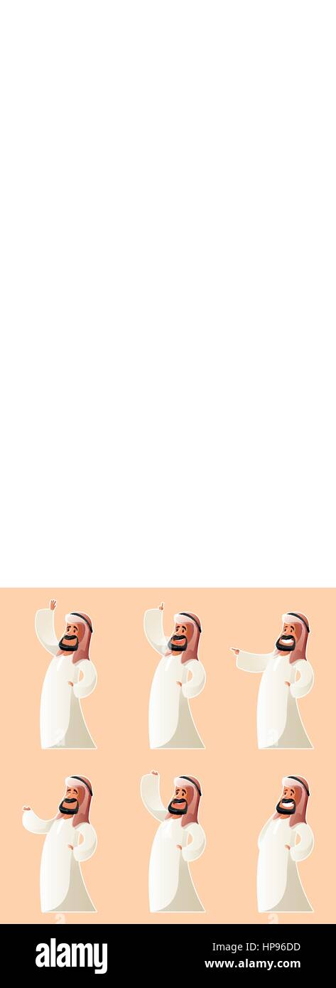 Impostare dei musulmani i personaggi dei cartoni animati Illustrazione Vettoriale