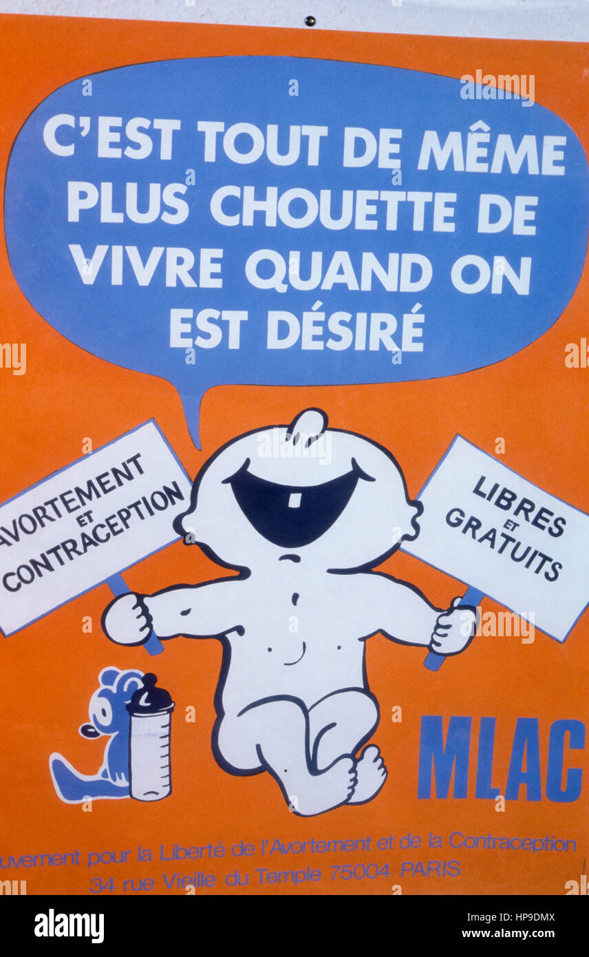 Il Mouvement pour la liberté de l'Avortement et de la contraccezione,da claire brétécher,Parigi 1975 Foto Stock