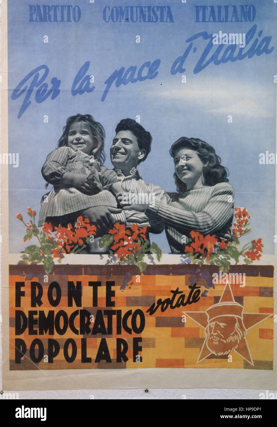 Partito comunista italiano,per la pace dell'Italia,nominale democratica popolare anteriore,1948 Foto Stock
