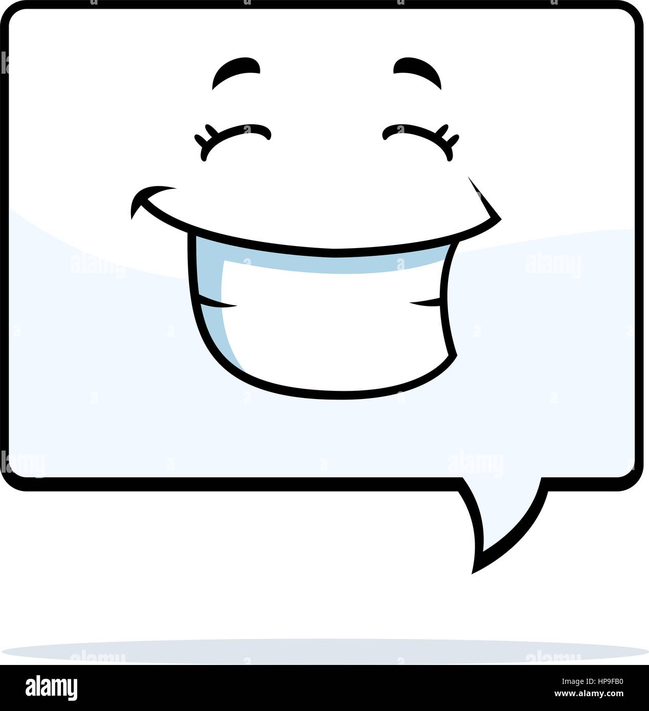 Un cartoon bolla di parola felice e sorridente. Illustrazione Vettoriale