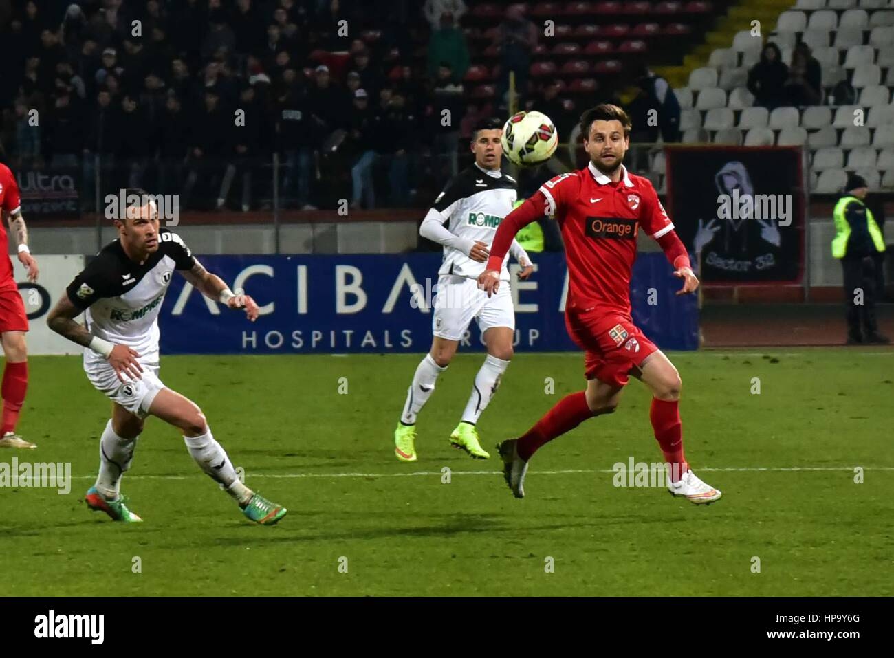 28 febbraio 2015: Kamil Bilinski #9 della dinamo Bucarest in azione durante la Liga io gioco tra FC Dinamo Bucharest ROU e FC Universitatea Cluj ROU a "inamo' Stadium, Romania ROU. Foto: Cronos/Catalin Soare Foto Stock