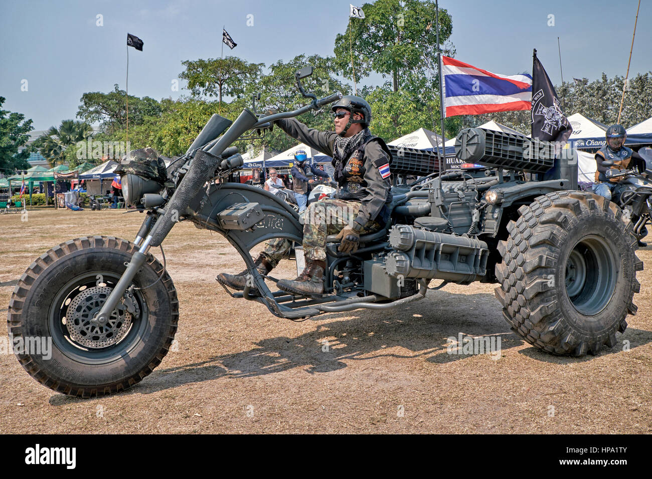 Moto modificata in un festival Thailand Biker. Foto Stock