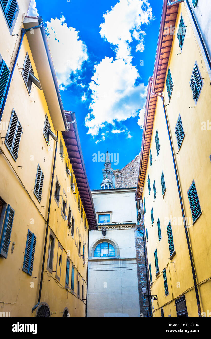 Scenario colorato nella città di Firenze, viaggi italiani luoghi. Foto Stock