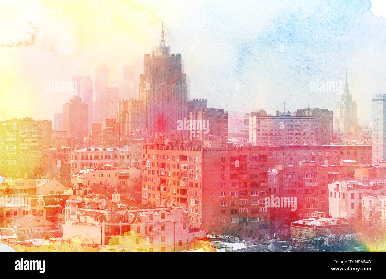 Viste le foto nel centro di Mosca Foto Stock