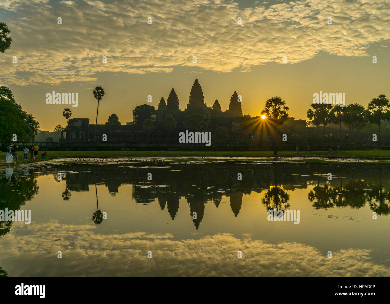 Sunrise, Angkor Wat, Cambogia Foto Stock