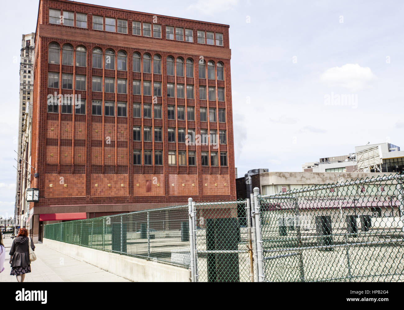 Hochhaus a Detroit, Stati Uniti d'America Foto Stock
