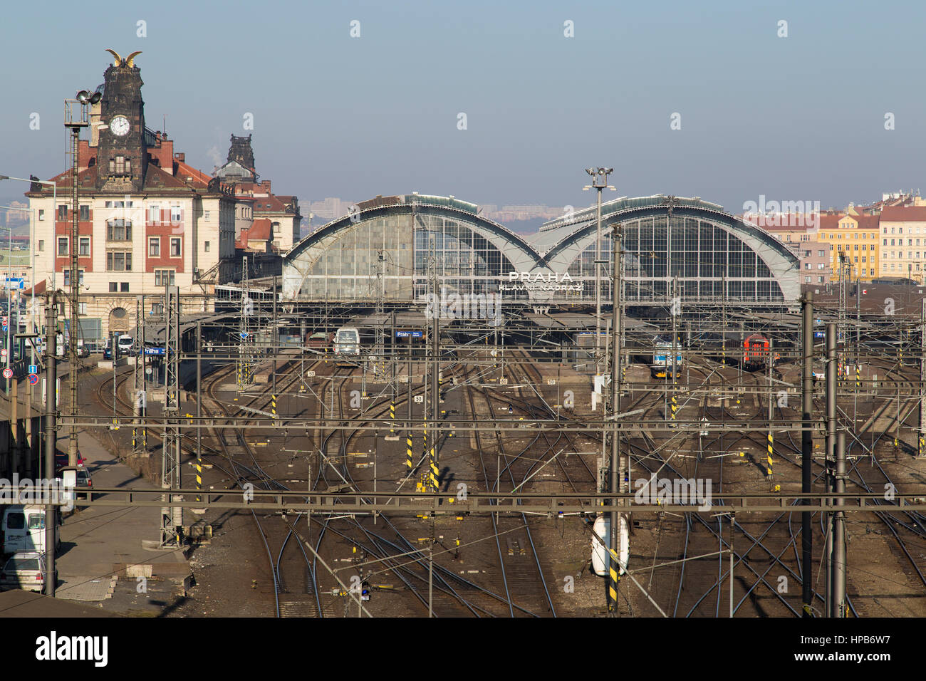 Praga stazione ferroviaria in Repubblica Ceca Foto Stock