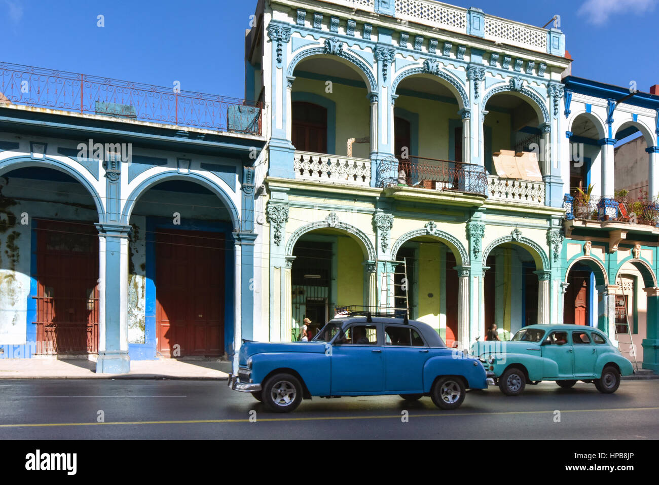 Scena di strada Havana Centrale Foto Stock