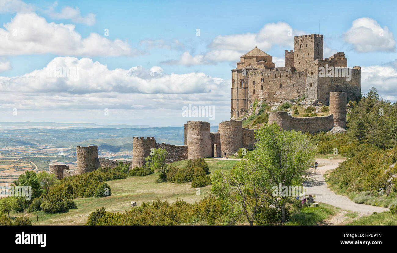 Il castello di Loarre (Castillo de Loarre) nella provincia di Huesca, Aragona, Spagna Foto Stock