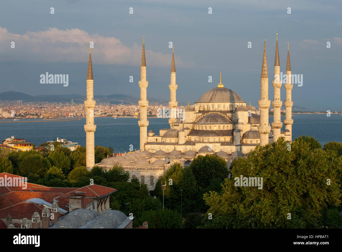 Alta Vista della Moschea Blu Istanbul Turchia Foto Stock