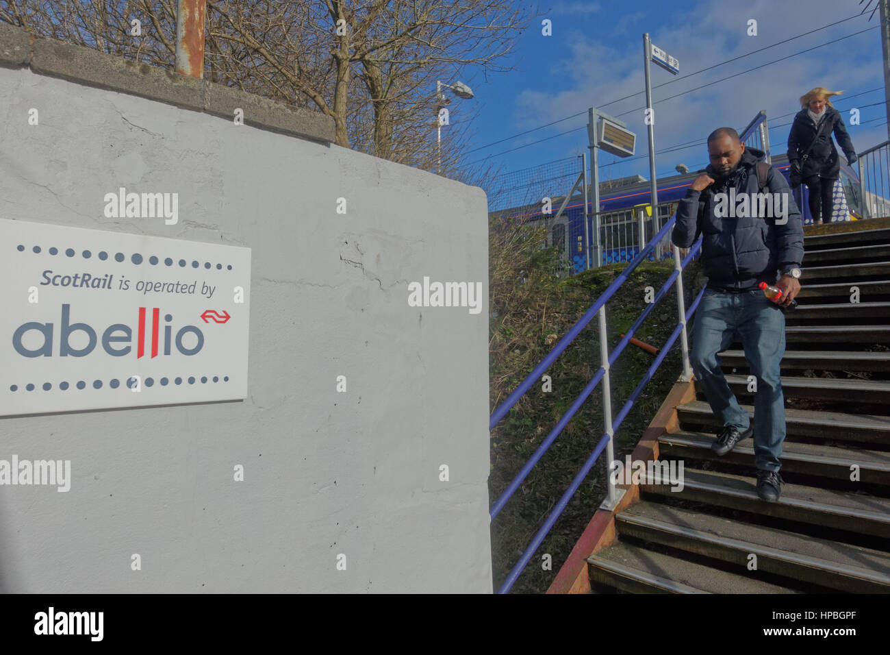 Scot Abellio ferrovia stazione ferroviaria Anniesland Foto Stock