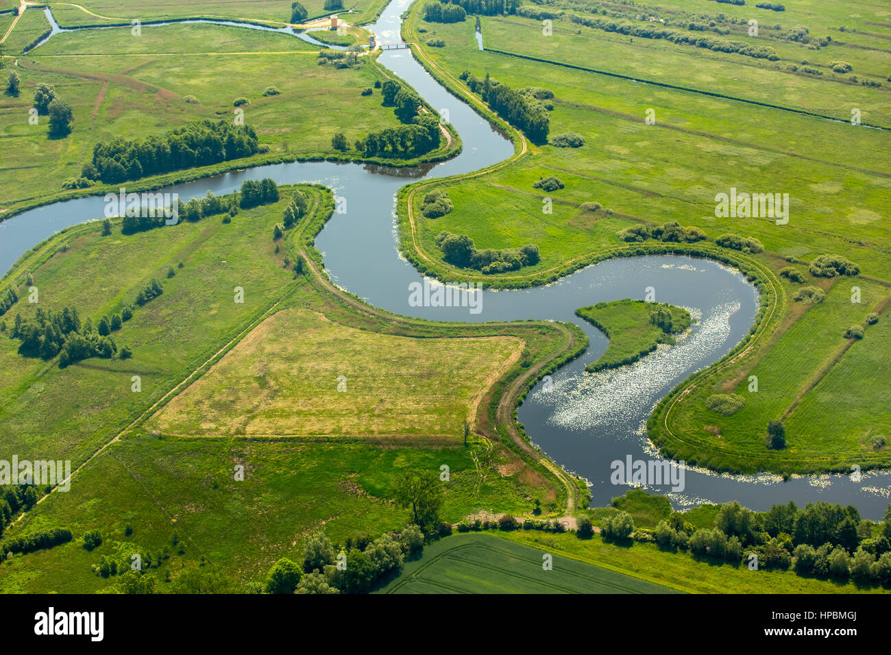 Kamień Pomorski, serpeggiante fiume, costa baltica, Województwo zachodniopomorskie, Polonia Foto Stock