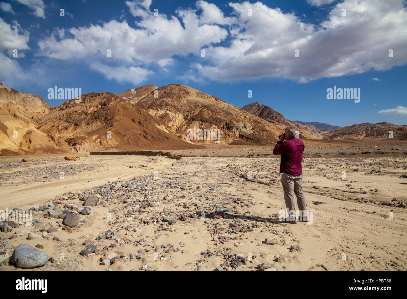 Fotografo di scattare le foto di Parco Nazionale della Valle della Morte, CALIFORNIA, STATI UNITI D'AMERICA Foto Stock
