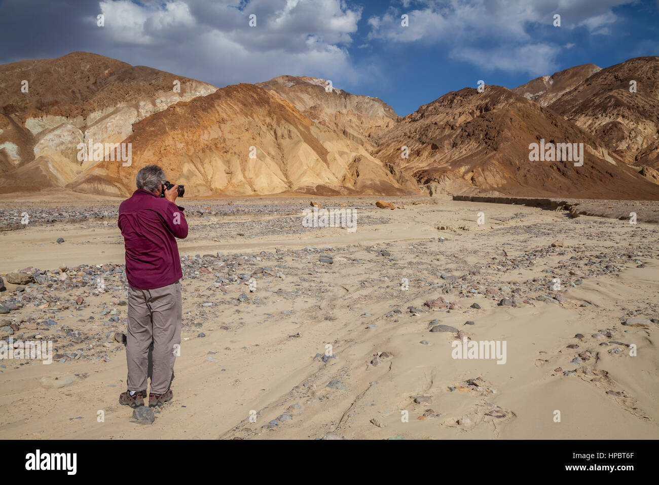 Fotografo di scattare le foto di Parco Nazionale della Valle della Morte, CALIFORNIA, STATI UNITI D'AMERICA Foto Stock