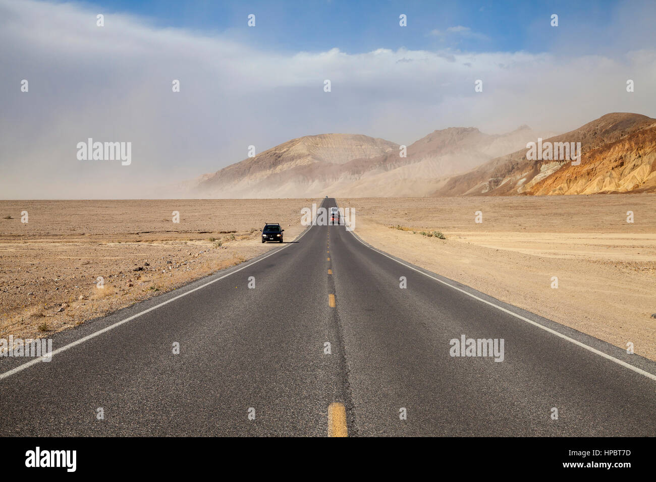 Badwater Road, Parco Nazionale della Valle della Morte, CALIFORNIA, STATI UNITI D'AMERICA Foto Stock