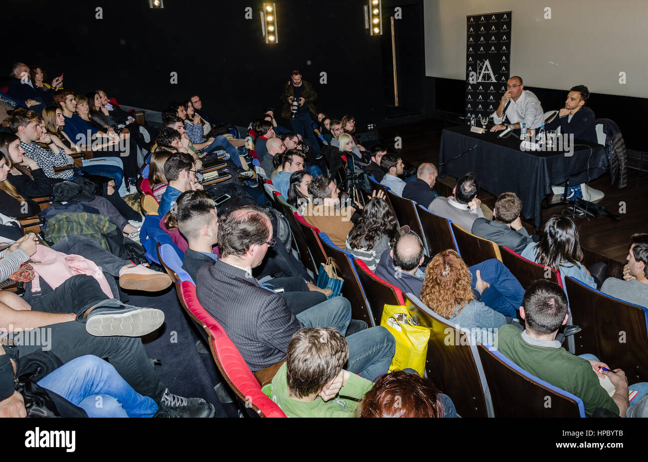 Madrid, Spagna. Xx Febbraio, 2017. Incontro con i filmaker spagnolo Alejandro Amenábar nel Film Academy con vista pubblica Madrid, Spagna, il 20 febbraio 2017. Credito: Enrique Davó/Alamy Live News. Foto Stock