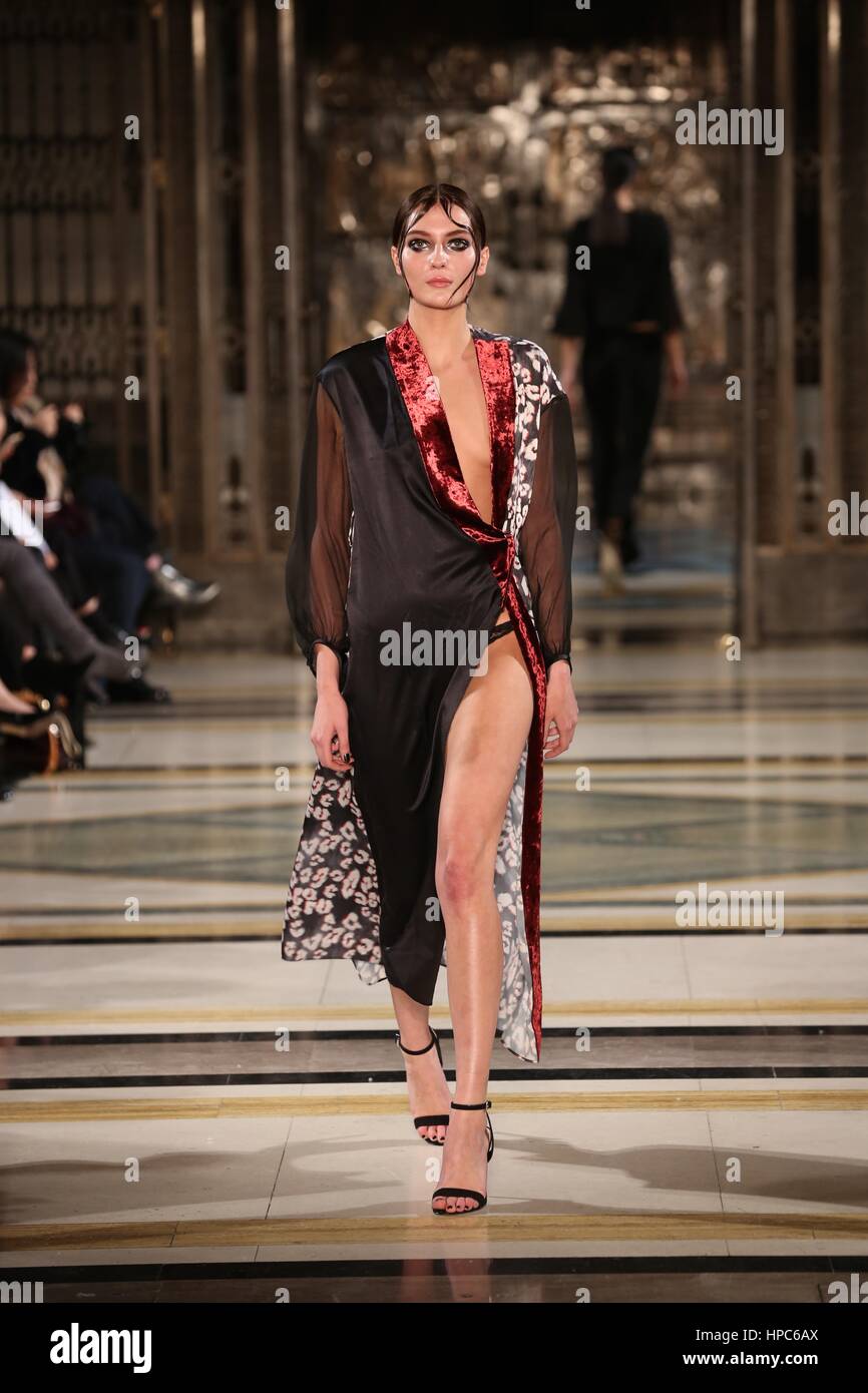 La London Fashion Week , Moda Scout Feb 2017 Passerella ....lond Foto Stock