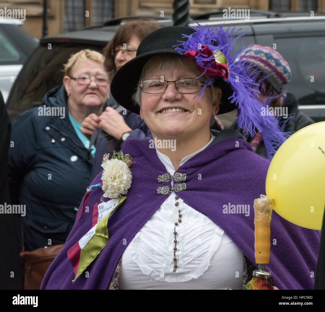 Londra, Regno Unito. Il 21 febbraio 2017. Una lobby di Parliment dalle donne contro la pensione statale Inequalty per protestare contro le modifiche dello stato dell' età pensionabile per le donne Credito: Ian Davidson/Alamy Live News Foto Stock