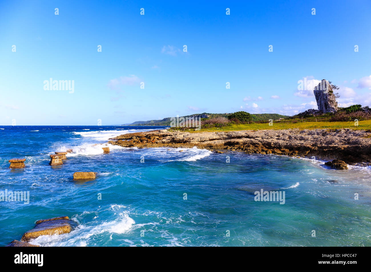 La costa di Playa Jibacoa sul sito del nord di Cuba Foto Stock