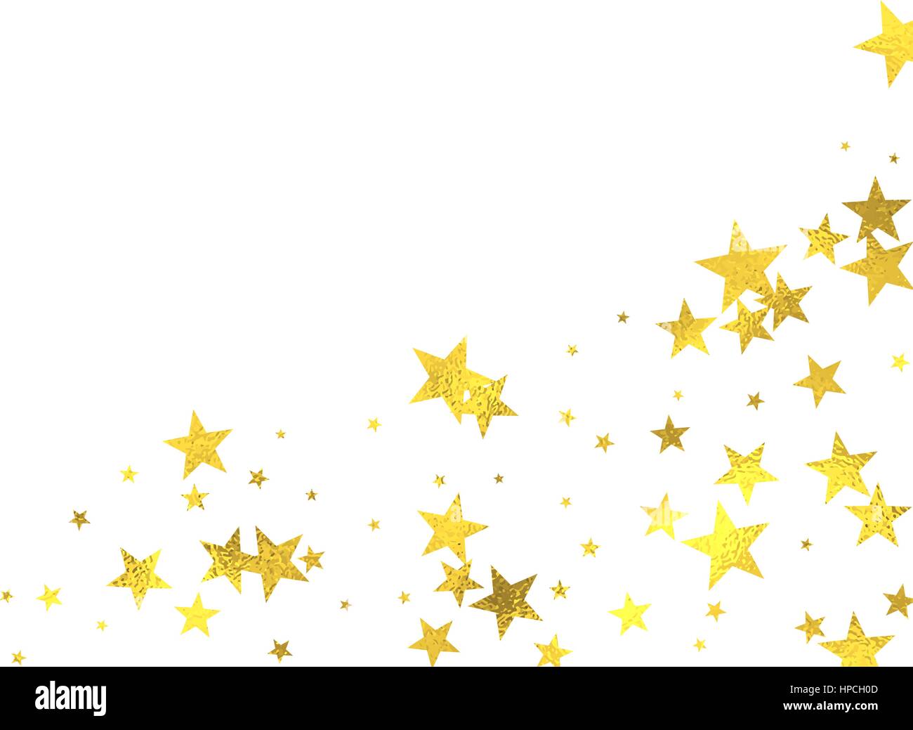 L'oro scintillante cornice con lamina stelle isolati su sfondo bianco,  vettore di elementi di design Immagine e Vettoriale - Alamy
