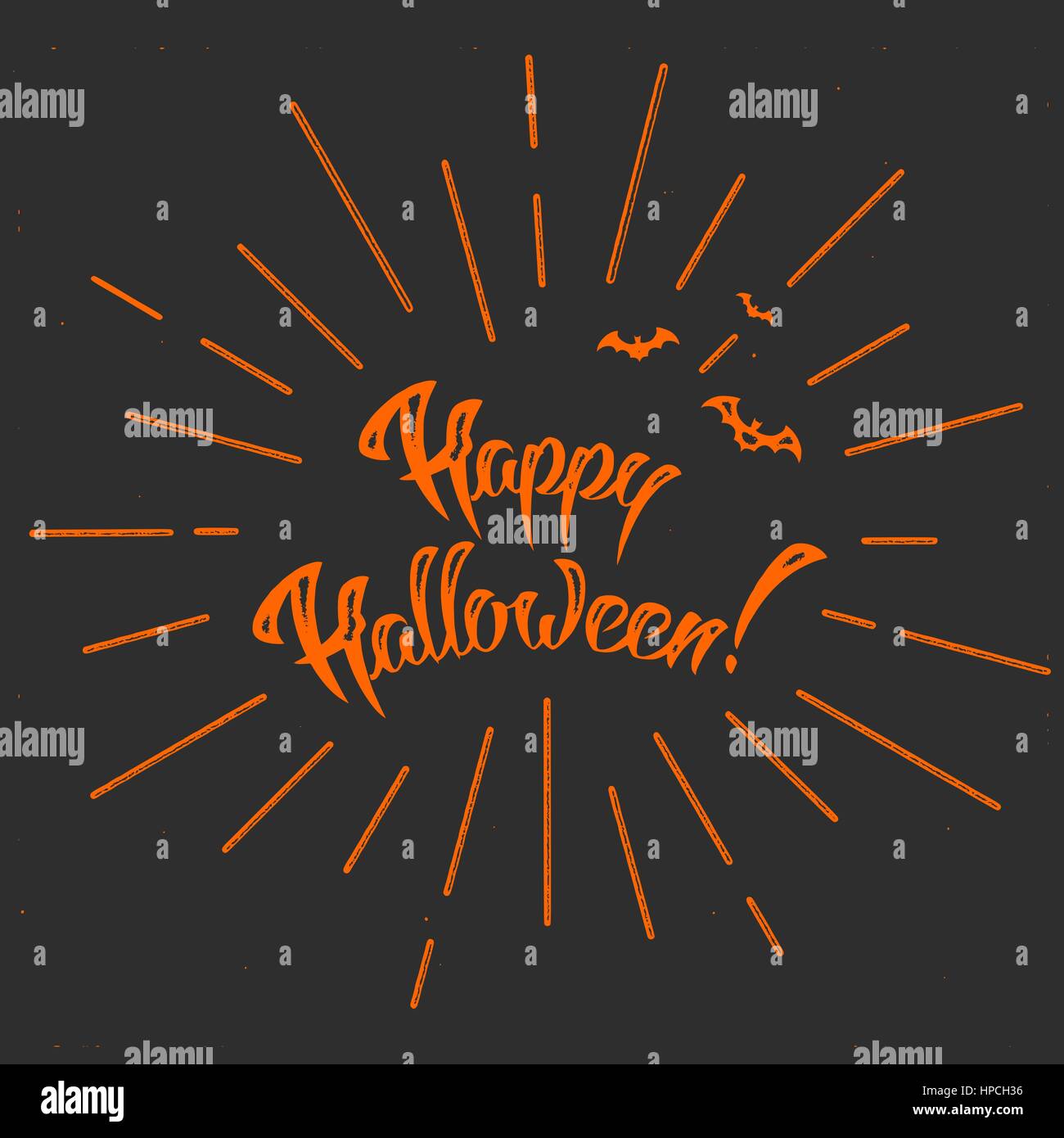 Happy Halloween scritte a mano carta. Retrò vettore sfondo grunge, Calligrafia Banner Illustrazione Vettoriale