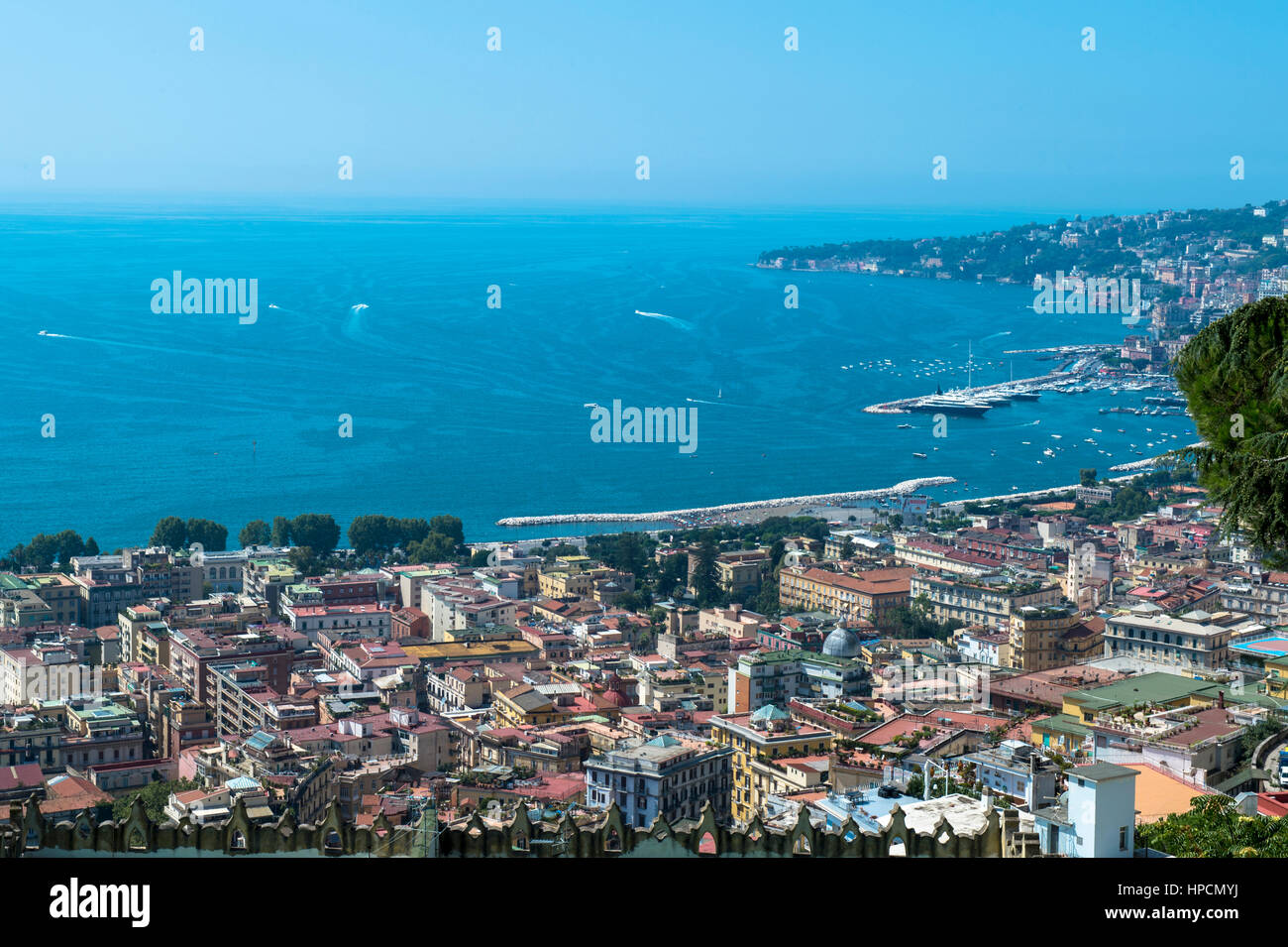 L'Italia,Campania,Napoli,vista del centro della città da San Martino Certosa Foto Stock