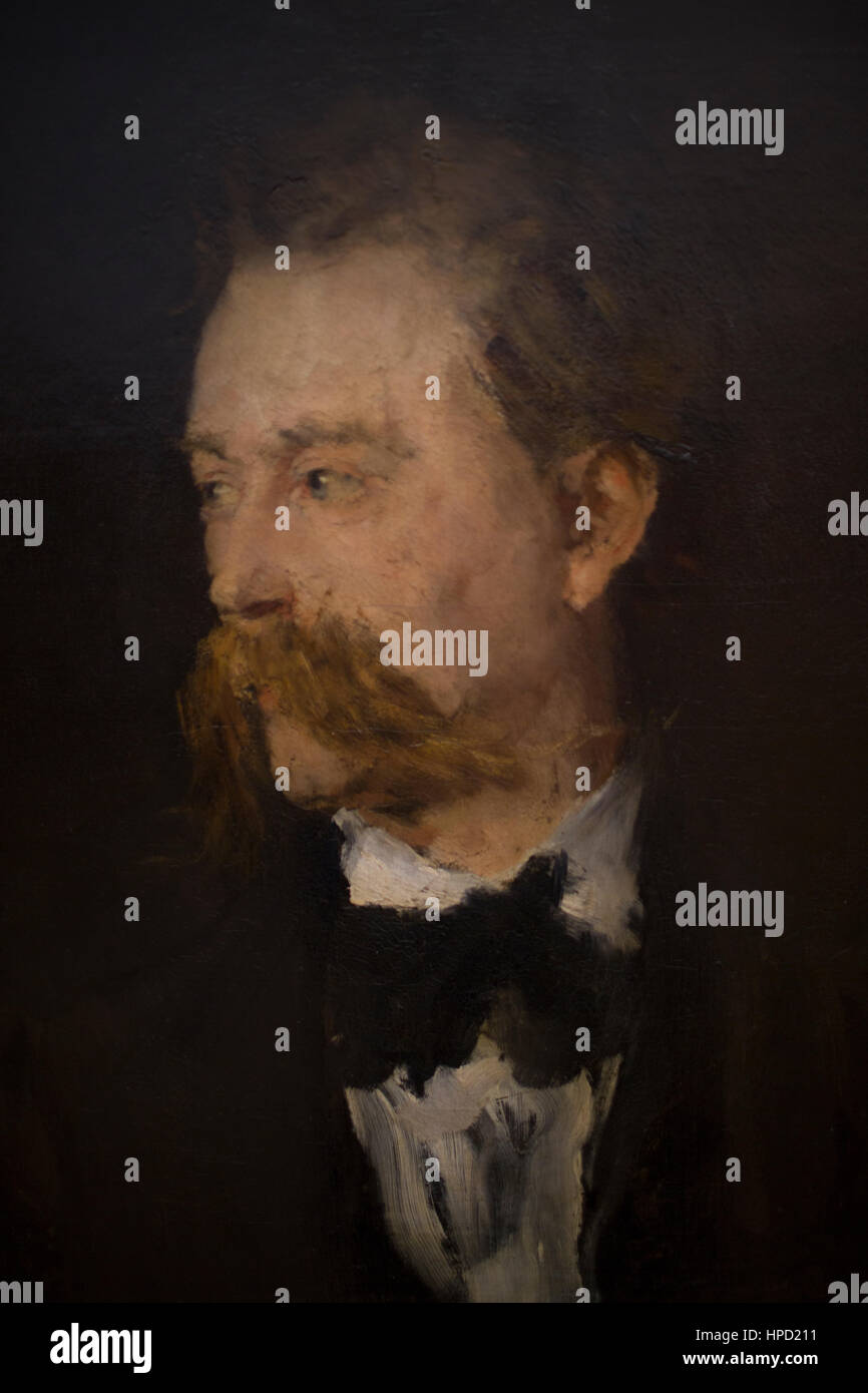 Il pittore Frits Paulsen da Wilhelm Leibl presso la vecchia galleria nazionale di Berlino Foto Stock