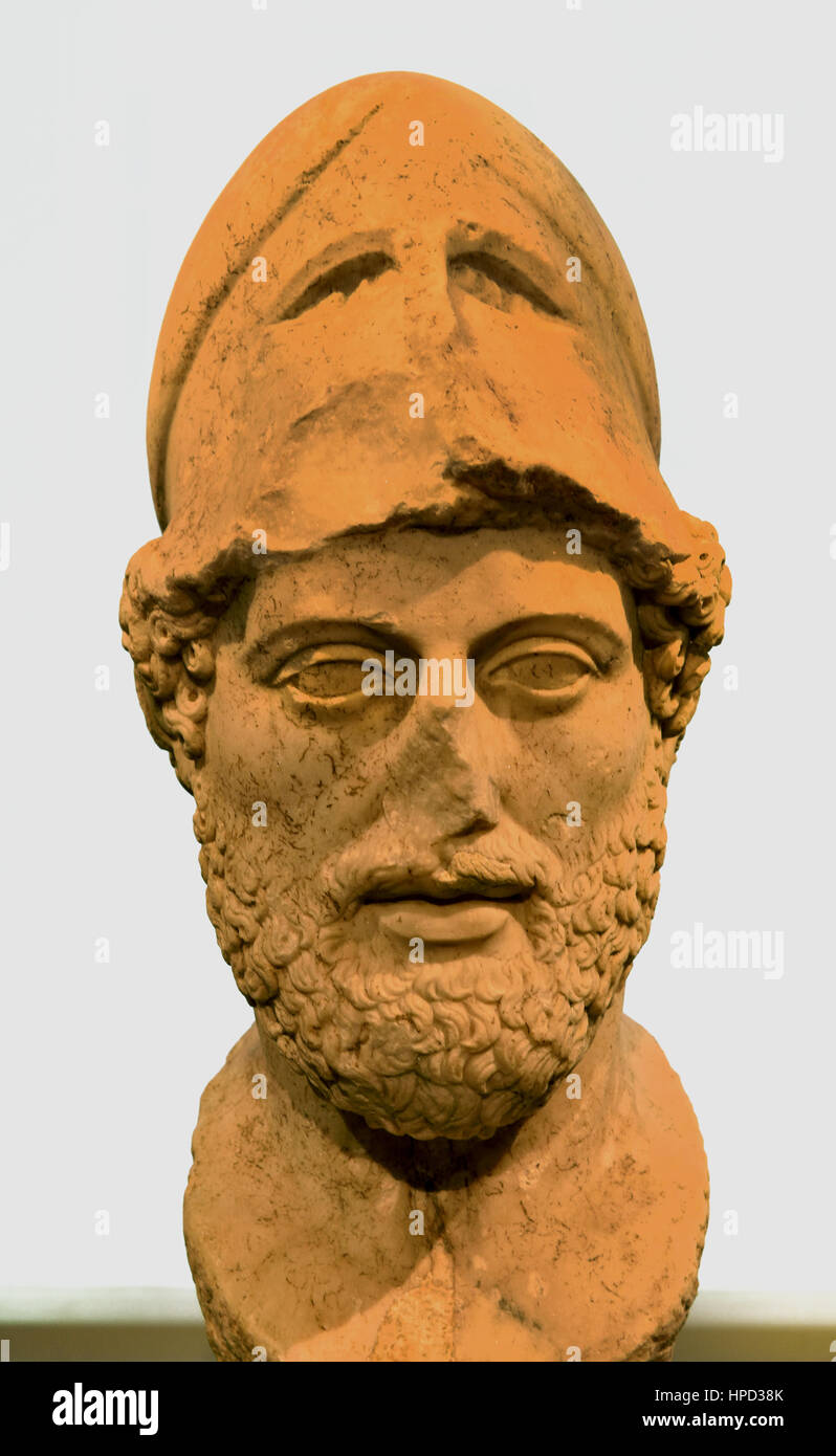 Busto di Pericle, copia romana di lavoro dopo aver scolpito originale greco 430 BC Grecia, 430 A.C. da Lesbo , greco, Foto Stock