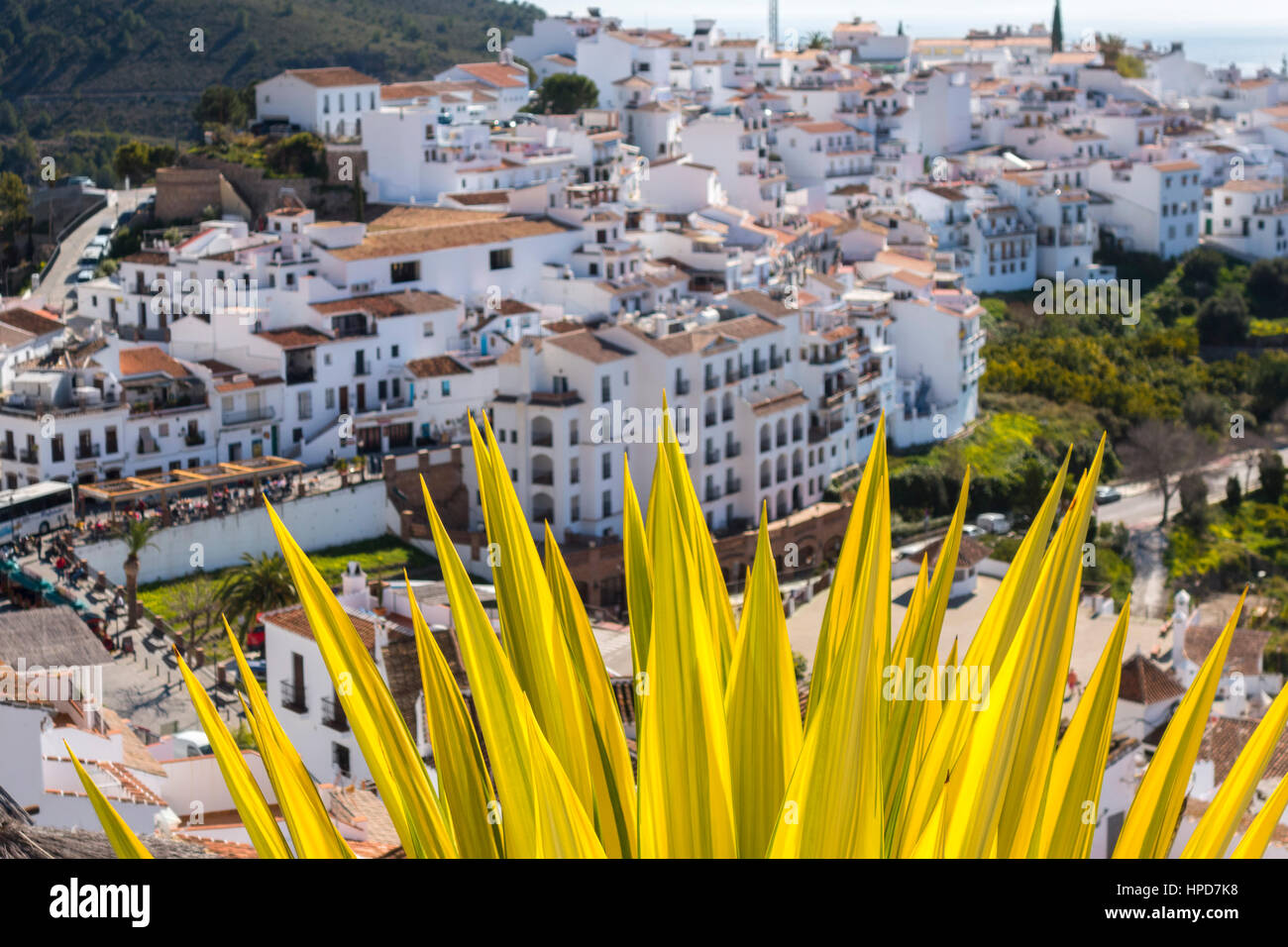 Frigiliana Costa del Sol, Andalusia. Frigiliana, il più bel villaggio in Spagna. Foto Stock