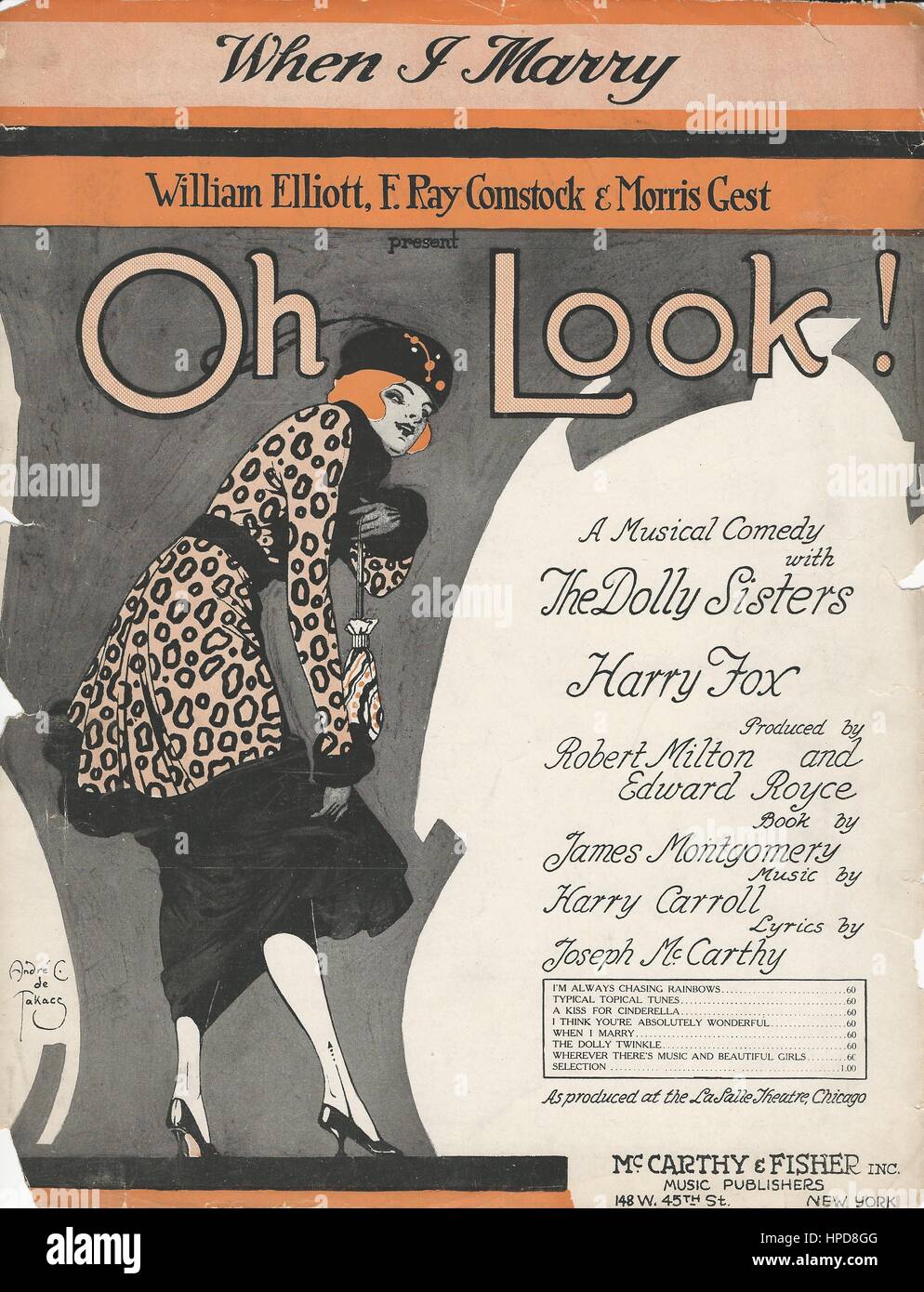 "Oh Look!" 1918 Foglio musicale coperchio di musica Foto Stock