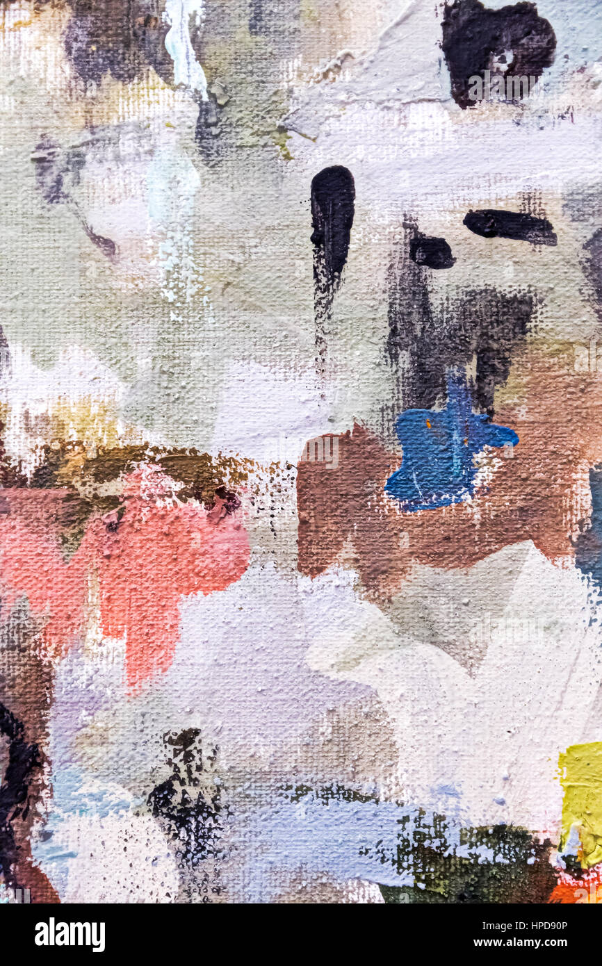 Arte astratta grunge colorati textured dipinte a mano sullo sfondo di tela Foto Stock