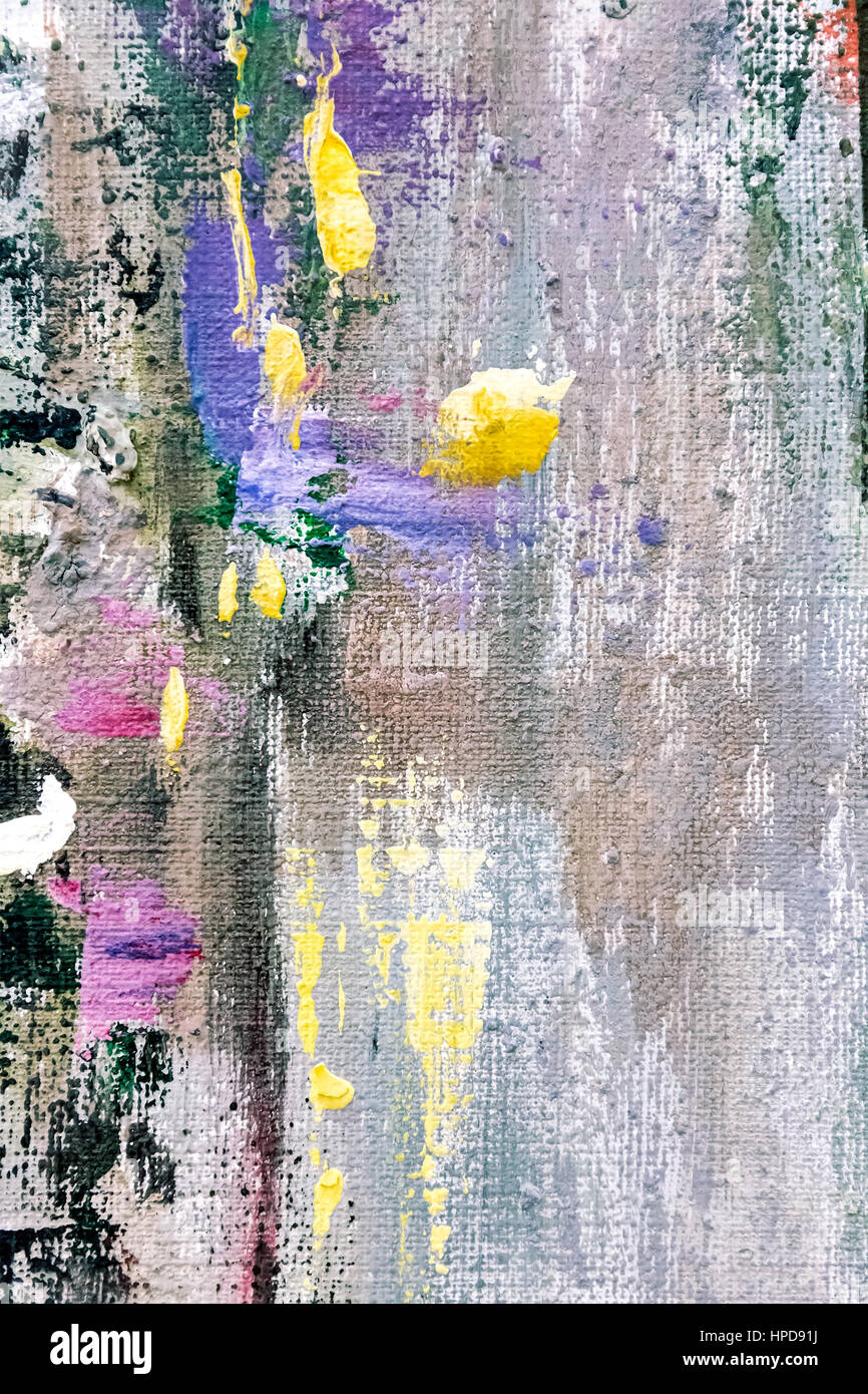 Arte astratta grunge colorati textured dipinte a mano sullo sfondo di tela Foto Stock