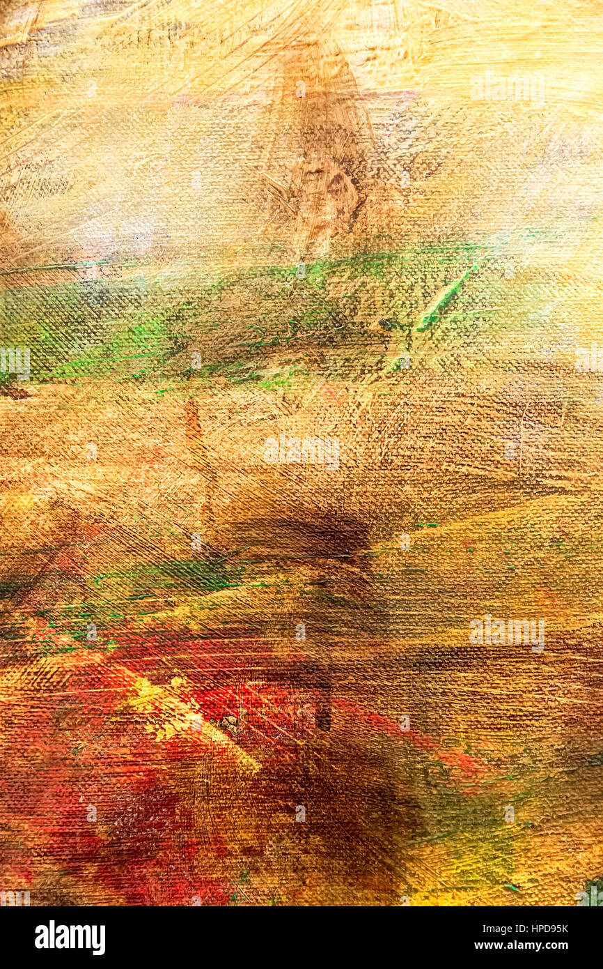 Arte astratta grunge colorati textured dipinte a mano sullo sfondo di tela Foto Stock