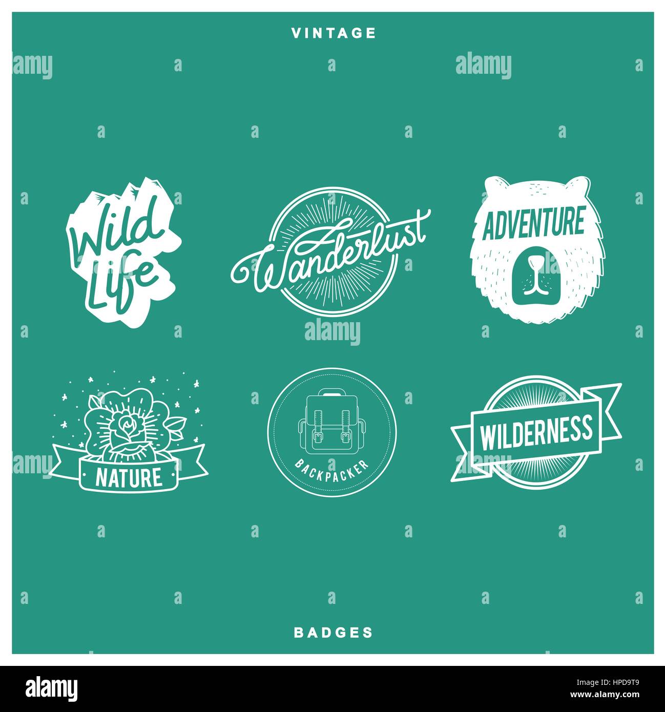 Il badge con word collezione illustrazione vettoriale Illustrazione Vettoriale