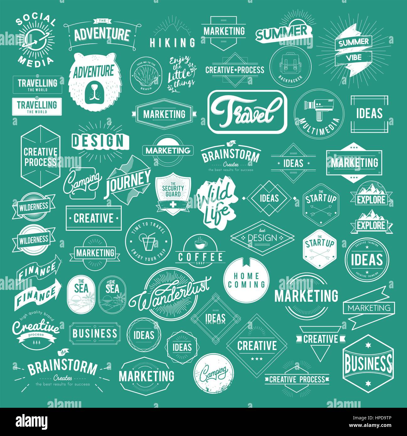 Il badge con word collezione illustrazione vettoriale Illustrazione Vettoriale