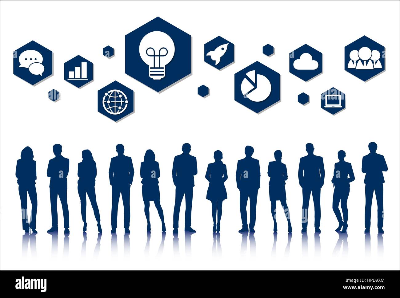 Gruppo di vettore di business insieme Illustrazione Vettoriale