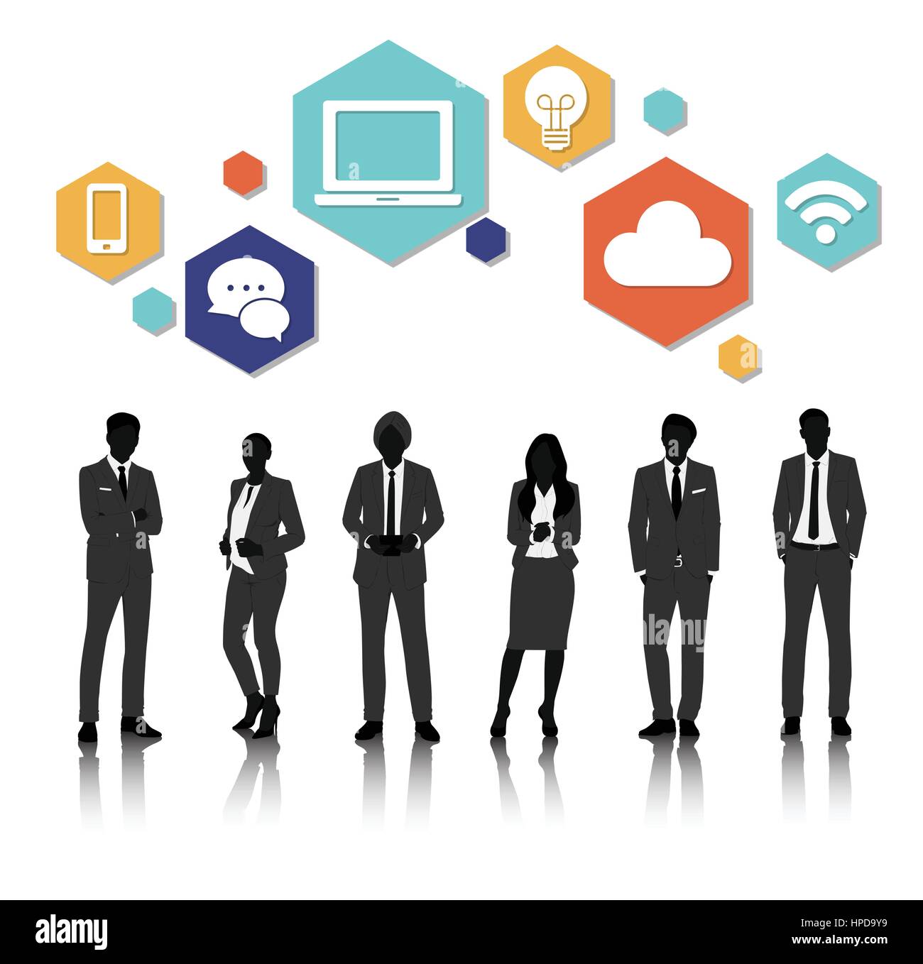 Gruppo di vettore di business insieme Illustrazione Vettoriale