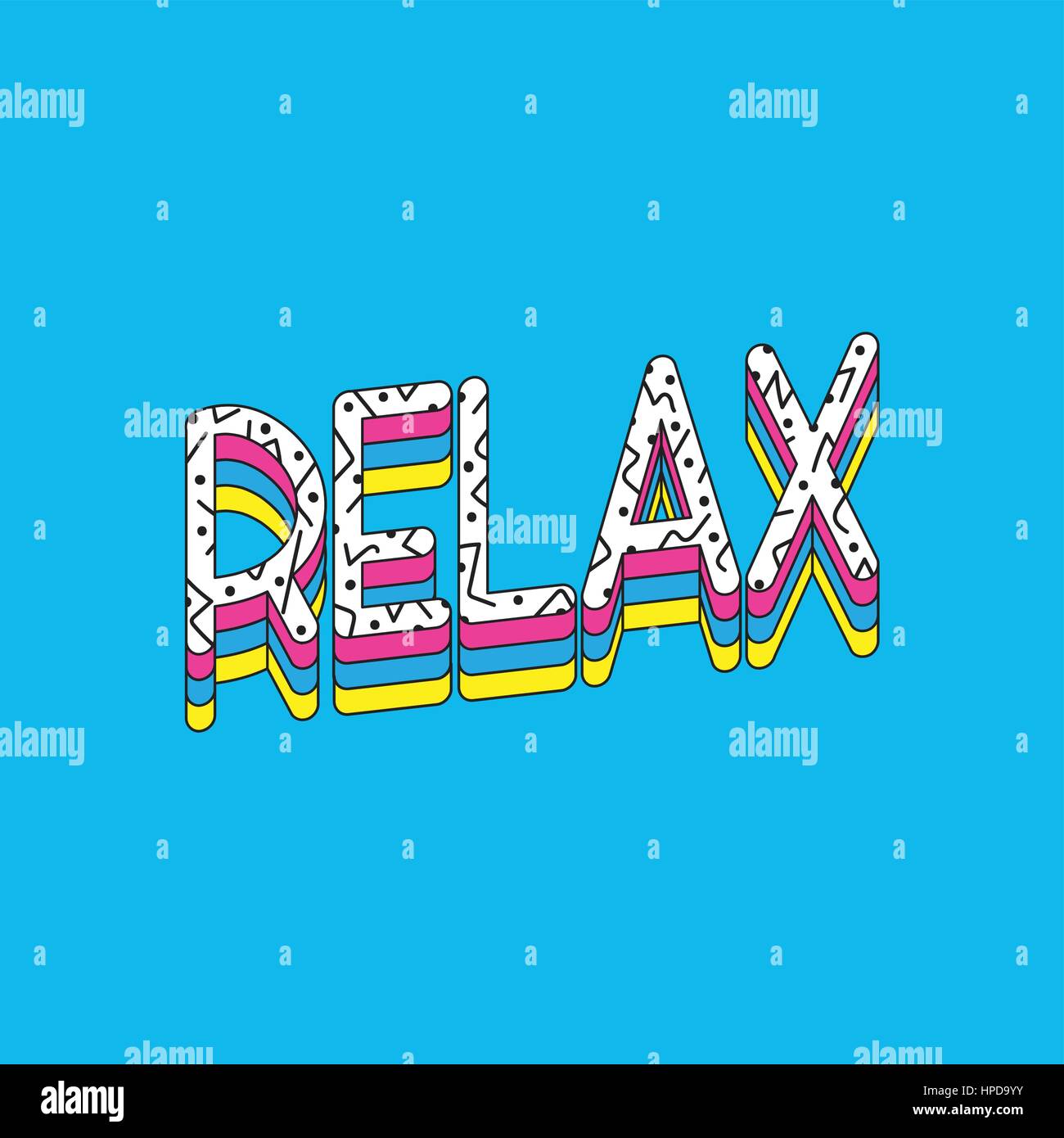 Rilassatevi parola illustrazione vettoriale design Illustrazione Vettoriale
