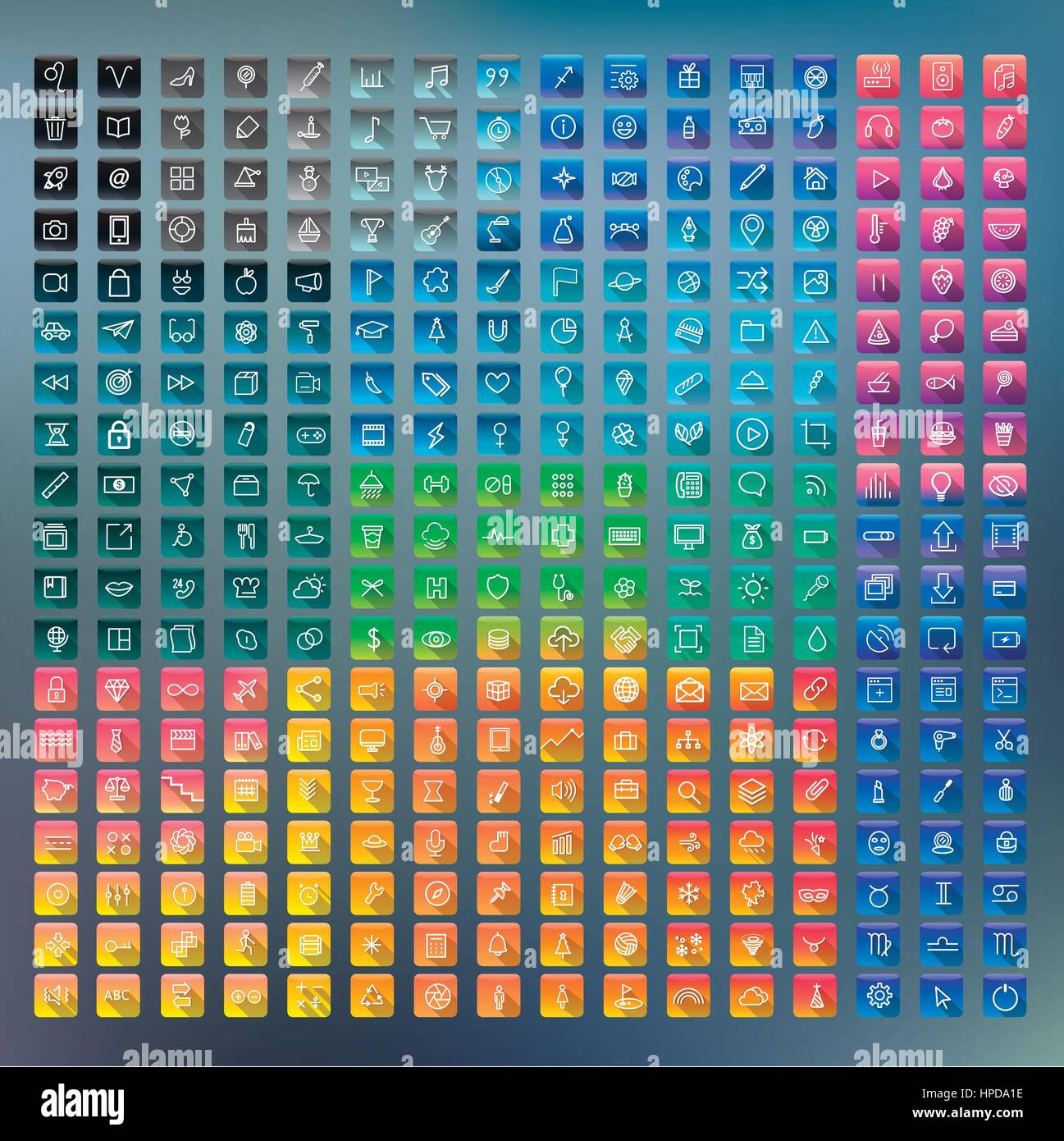 Icona vettore di raccolta di contenuti di applicazioni concetto Illustrazione Vettoriale