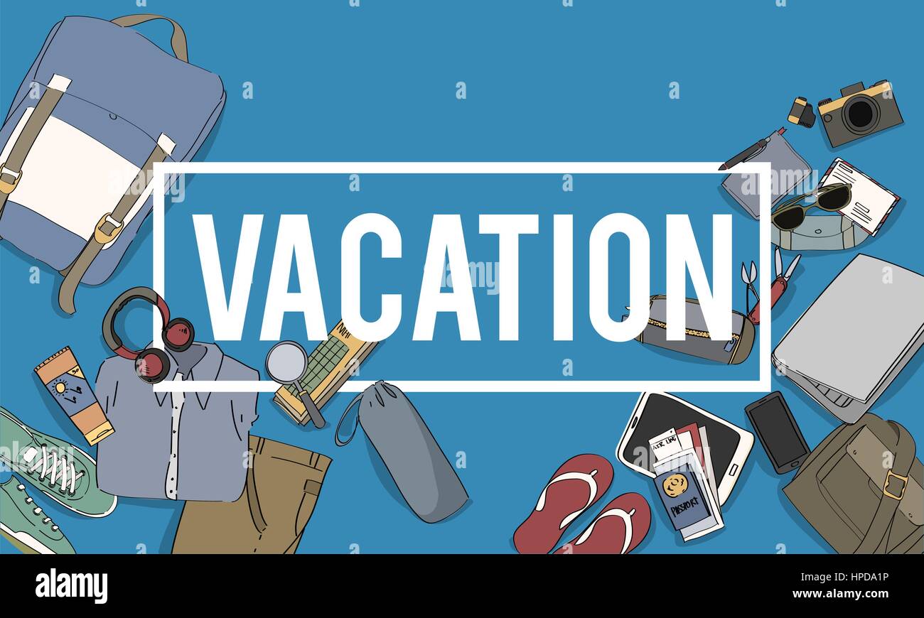Gita Travel Vacation parola gadget Graphic Illustrazione Vettoriale