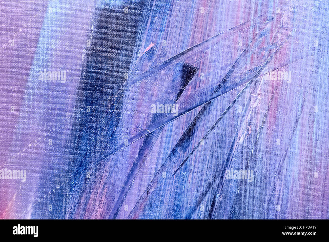 Espressivo pennellate di diversi colori su tela Foto Stock
