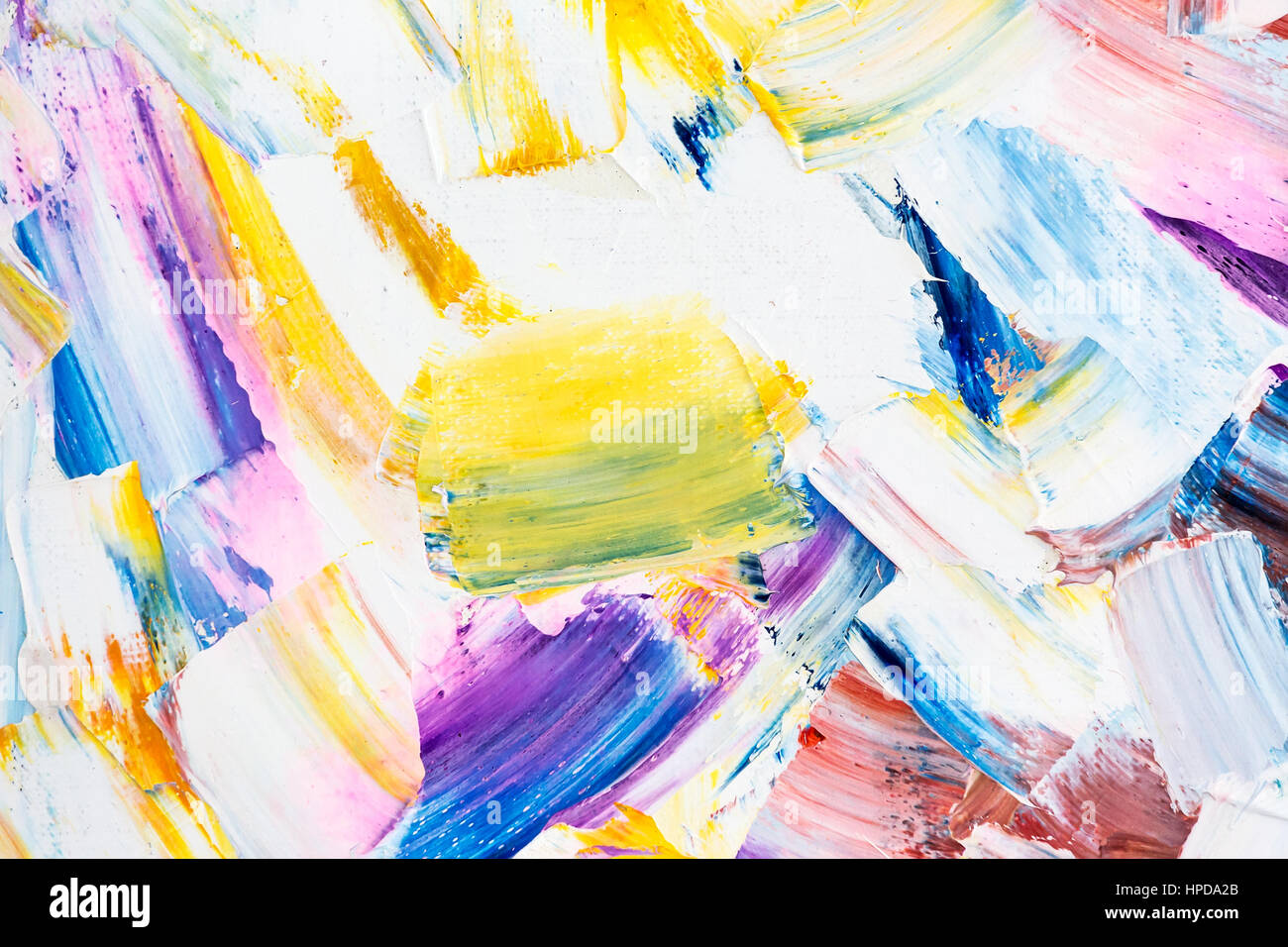 Abstract tele dipinte con macchie di colore e i tratti di pennello Foto Stock