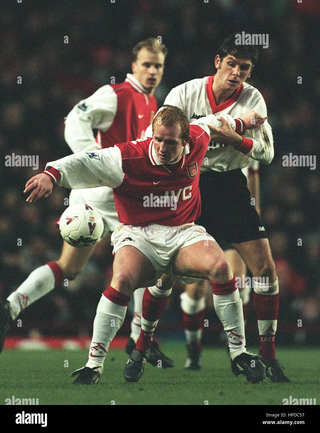 JOHN HARTSON & JOHN MULLIN ARSENAL V SUNDERLAND FC 06 Gennaio 1997 Foto Stock