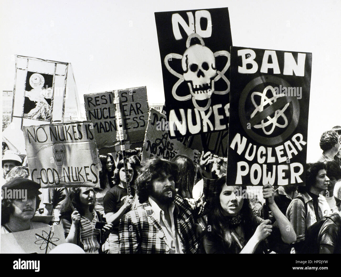 Potenza Anti-Nuclear e dimostrazione delle armi, Washington DC, 01/01/1974. Foto Stock