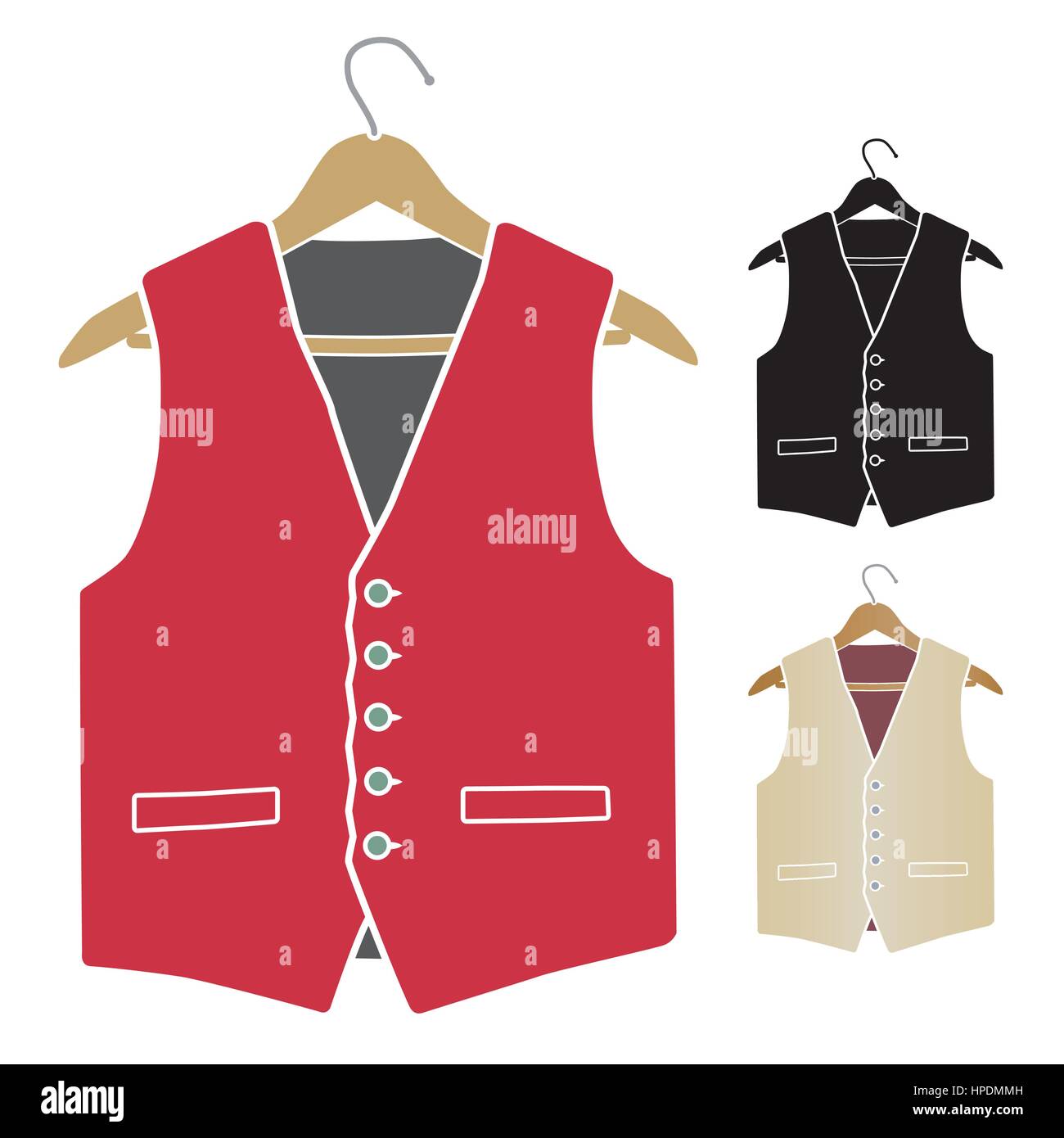 Uomo di panciotto sulla gruccia Illustrazione Vettoriale