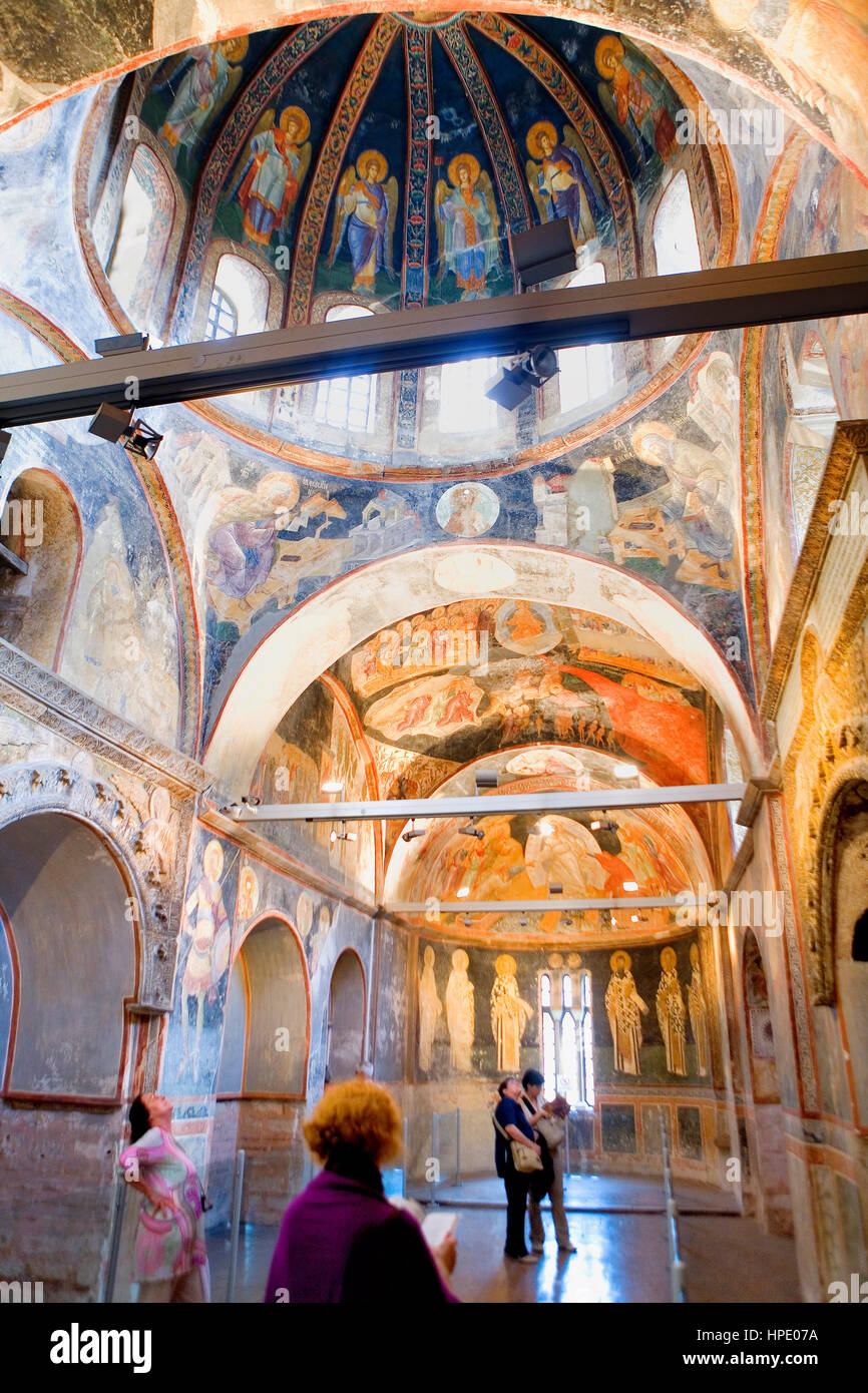 Dipinti bizantini, IV secolo in Kariye moschea e Museo (Chiesa di Chora).In parecclesion. Istanbul, Turchia Foto Stock