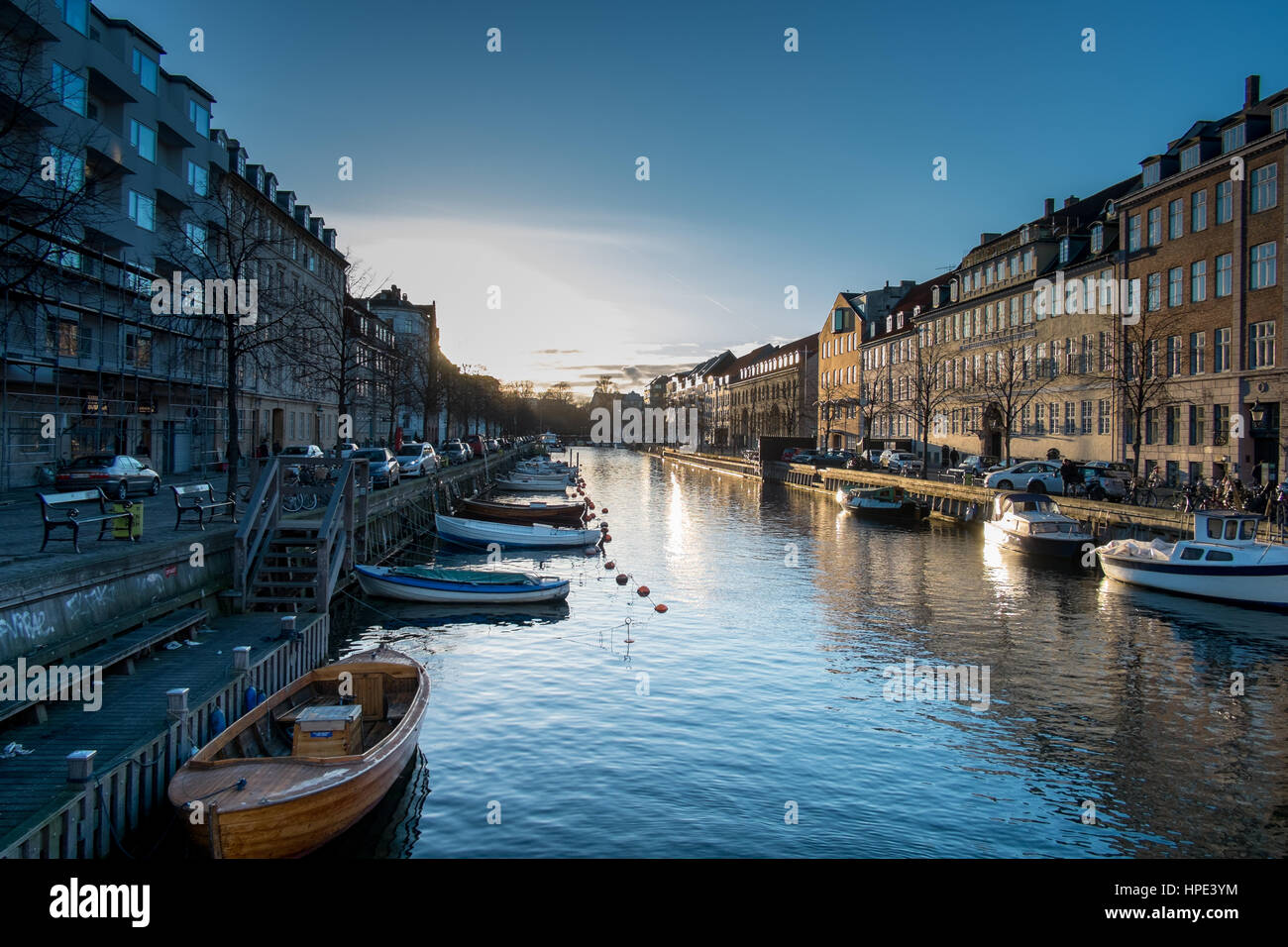 Christianshavn canal copenghagen Foto Stock