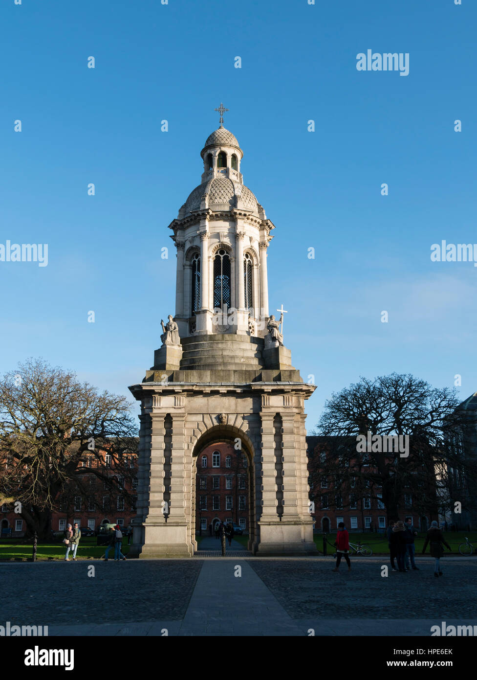 Il Campanile, il Trinity College di Dublino, Dublino Repubblica di Irlanda. Foto Stock
